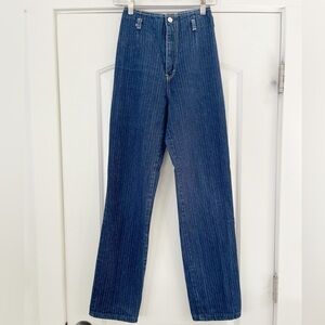 Amazing 70s Era Vintage Union Gap Pin Striped Jeans - 0
